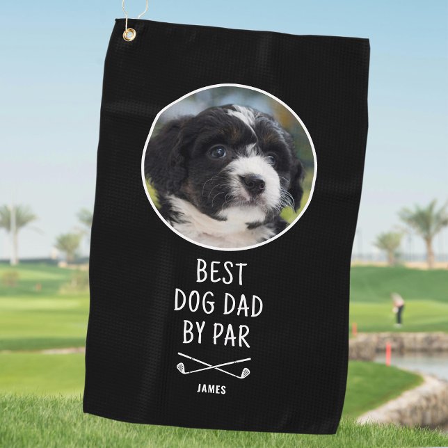 Toalla De Golf Mejor papá de perro por foto del Personalizado del (Subido por el creador)