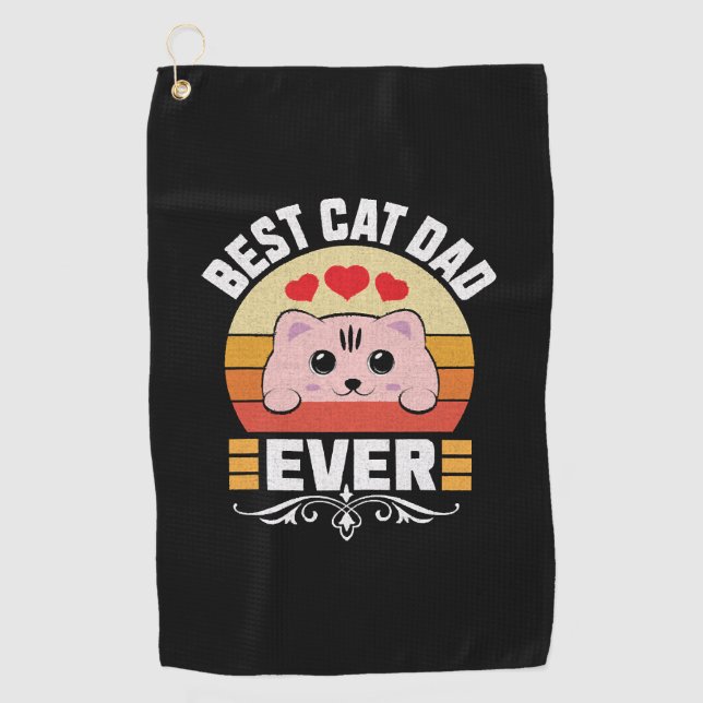 Toalla De Golf Mejor Papá Gato (Anverso)