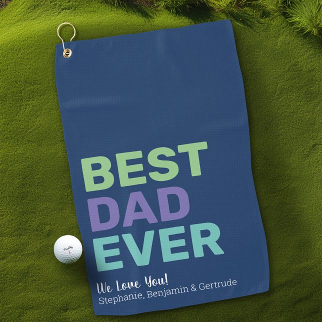 Toalla De Golf Mejor Papá Nunca - Saludo Sincero (Personalized Golf Towel with name)
