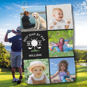 Toalla De Golf Mejor Papá Por Collage de fotos Par
