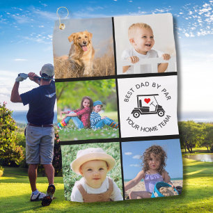 Toalla De Golf Mejor Papá Por Collage de fotos Par