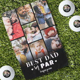 Toalla De Golf Mejor Papá por Foto Collage Día del Padre