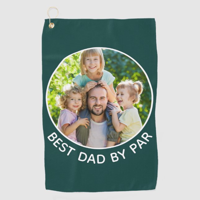 Toalla De Golf Mejor Papá Por Foto De Par Personalizado (Anverso)