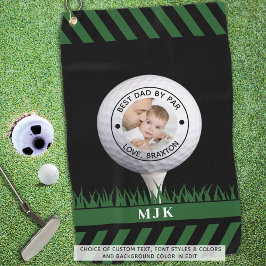 Toalla De Golf Mejor Papá Por Foto De Par Personalizado