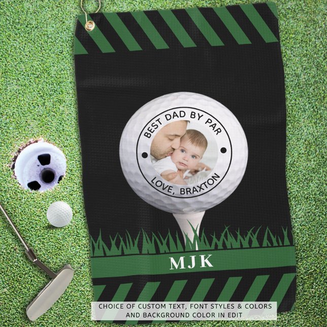 Toalla De Golf Mejor Papá Por Foto De Par Personalizado (Subido por el creador)