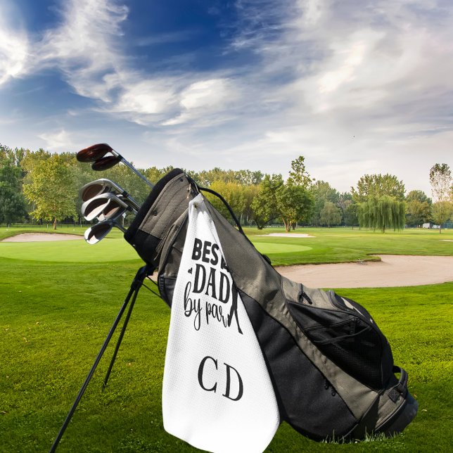 Toalla De Golf Mejor papá por iniciales de monograma par (Subido por el creador)