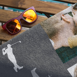 Toalla De Golf Mejor Papá Por Par | 3 Fotos Personalizadas