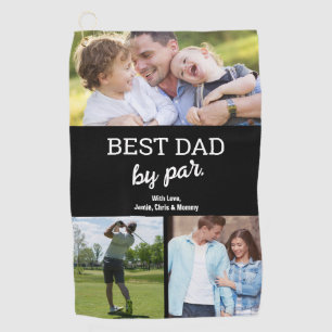 Toalla De Golf Mejor papá por Par 3 Fotos Personalizado de Regalo