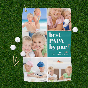 Toalla De Golf Mejor Papa por Par Día del Padre Collage de foto