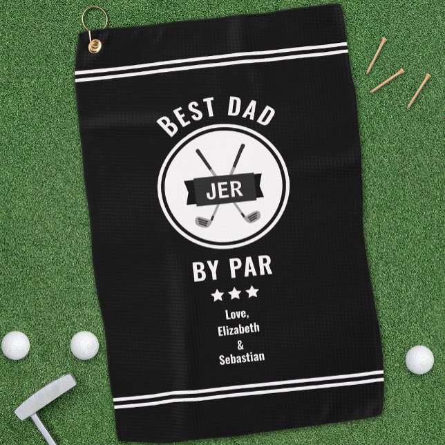 Toalla De Golf Mejor Papá Por Par Golfista Moderno Amante del Gol (Best Dad By Par Modern Golfer Golf Lover Black Pro Golf Towel)