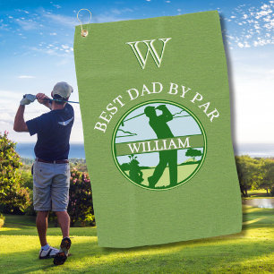 TOALLA DE GOLF MEJOR PAPÁ POR PAR NOMBRE MONOGRAMA PERSONALIZADA