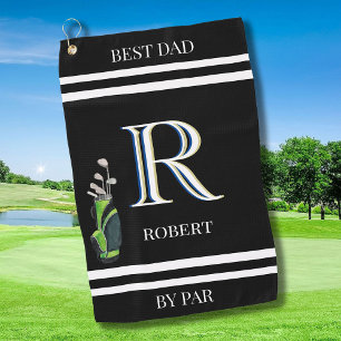 Toalla De Golf Mejor Papá por Personalizado Par Monograma Clubes