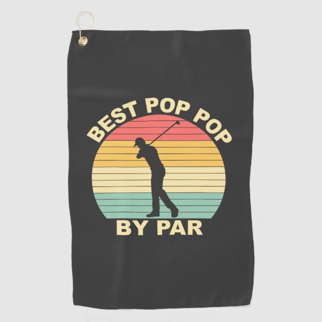 Toalla De Golf Mejor Pop Pop Por Par - Golfing (Anverso)