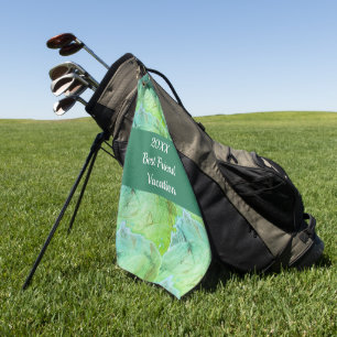 Toalla De Golf Mejor viaje de Chicas verdes artísticos de vacacio