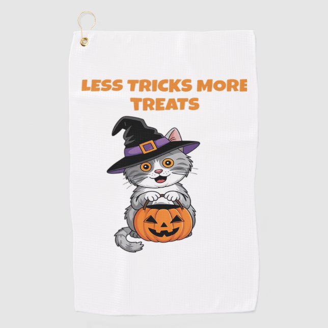 Toalla De Golf Menos trucos Más Tratamientos Regalos De Halloween (Anverso)