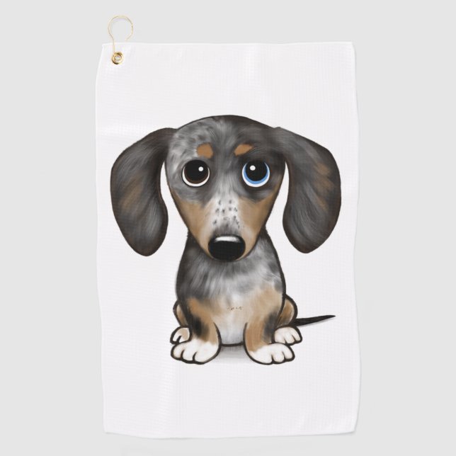Toalla De Golf Merle Dapple Dachshund Cute Wiener Dog (Anverso)