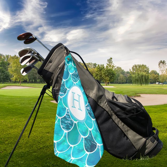 Toalla De Golf Mermaid escala azul turquesa (Subido por el creador)