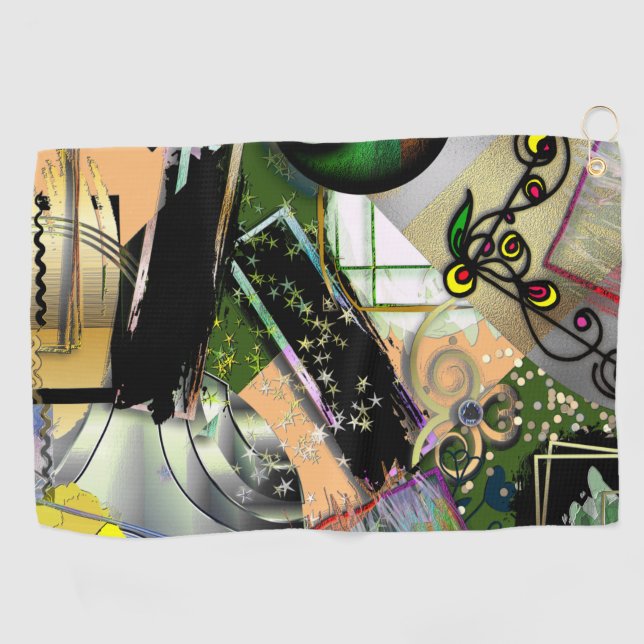 Toalla De Golf Mess de objetos y símbolos de diseño con efecto ap (Horizontal)