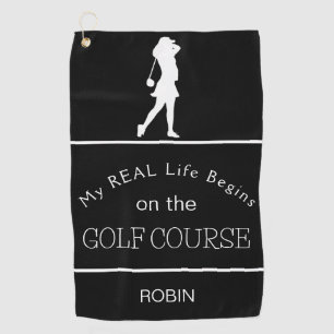 Toalla De Golf Mi vida real comienza en el campo de golf