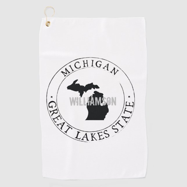 Toalla De Golf Michigan Golf Towel State Personalized (Anverso)