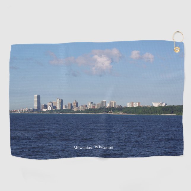 Toalla de golf Milwaukee Skyline (Horizontal)
