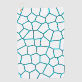 Toalla De Golf Minimalismo Resumen Células blancas color turquesa