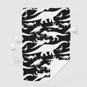 Toalla De Golf Modelo blanco y negro del dinosaurio