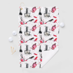 Toalla De Golf Modelo del esmalte de uñas de la acuarela