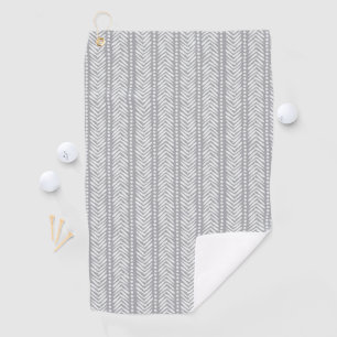 Toalla De Golf Modelo dibujado mano gris de Chevron