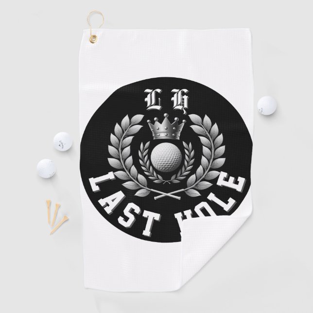Toalla De Golf Modern Bachelor Party Last Hole LH Monogram (In situ)