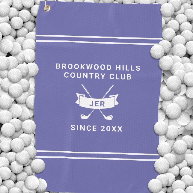 Toalla De Golf Modern Golfer Monogram Golf Clubs Periwinkle (Modern Golfer Monogram Golf Clubs Periwinkle Golf Towel)