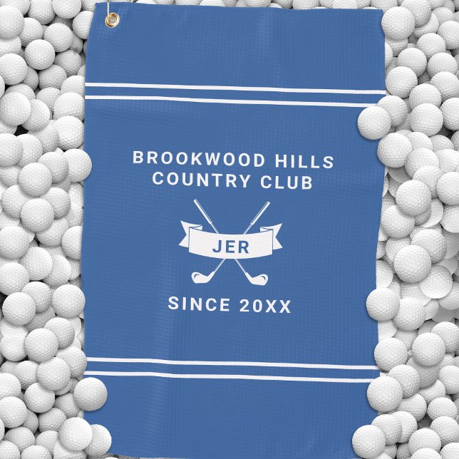 Toalla De Golf Modern Golfer Monogrammed Initials Golf Clubs Blue (Modern Golfer Monogrammed Initials Golf Clubs Blue Golf Towel)