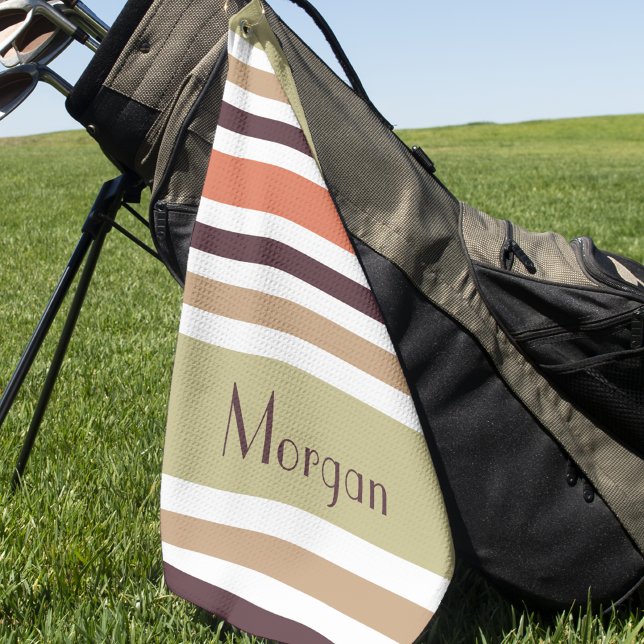 Toalla De Golf Moderna elegante banda colorida monogramada (Subido por el creador)