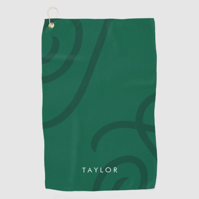 Toalla de golf moderna Unisex con nombre/iniciales (Anverso)