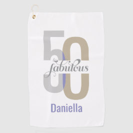 Toalla De Golf Moderno 50 y fabuloso 50 cumpleaños elegante