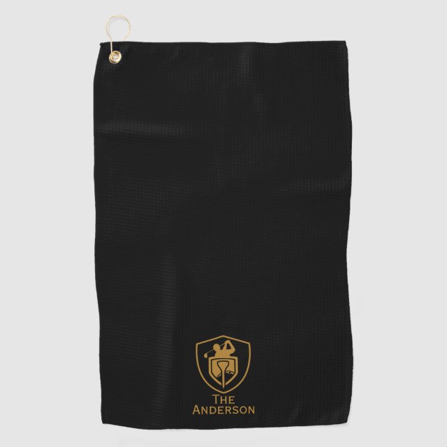 Toalla De Golf Moderno dorado (Anverso)