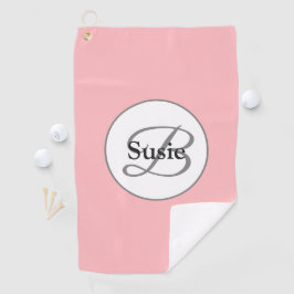 Toalla De Golf Moderno Pastel Rosa Monograma Damas
