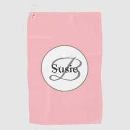 Toalla De Golf Moderno Pastel Rosa Monograma Damas