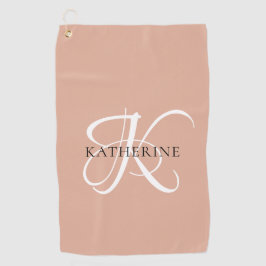Toalla De Golf Moderno y elegante guión monográfico Rubor rosa
