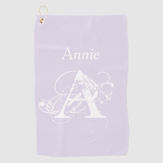 Toalla De Golf Moderno y moderno Monograma Golfer (Anverso)