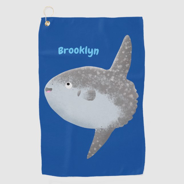 Toalla De Golf Mola mola de pez luna oceánica lindo personalizado (Anverso)