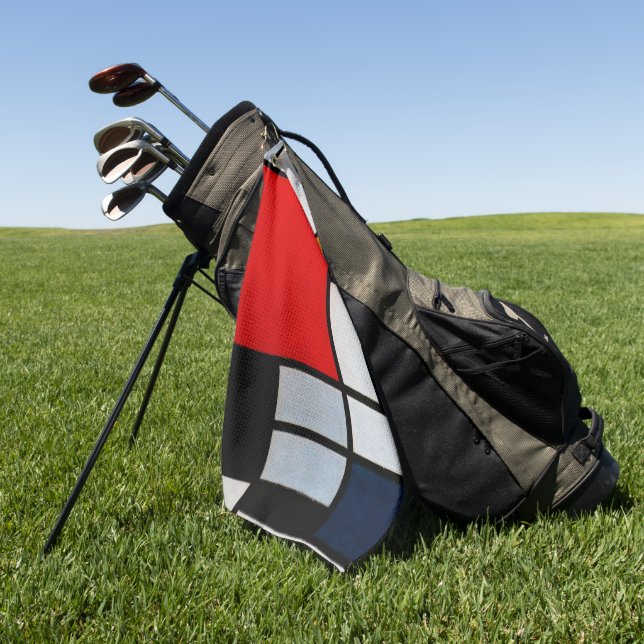 Toalla De Golf Mondrian - Composición con gran plano rojo (Verde)