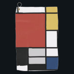 Toalla De Golf Mondrian Pintura de Plano Rojo Amarillo Azul Gris<br><div class="desc">Composición con el Gran Avión Rojo, Amarillo, Negro, Gris y Blue Piet Mondrian comenzó a crear las pinturas abstractas definitivas en los años 20 por las que es más conocido. Mantenía su paleta limitada al blanco, negro y gris, además de los tres colores primarios, rojo, amarillo y azul. Sus composiciones...</div>