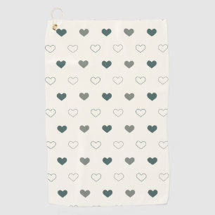 Toalla De Golf Mono de corazón simple y lindo verde crema
