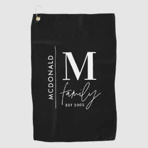 Toalla De Golf Monocromo elegante de la familia monocromática mod