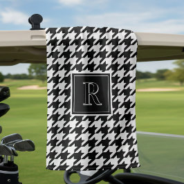 Toalla De Golf Monogram Houndstooth Pattern Black & White