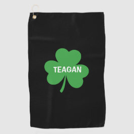Toalla De Golf Monogram Lucky Shamrock Clover