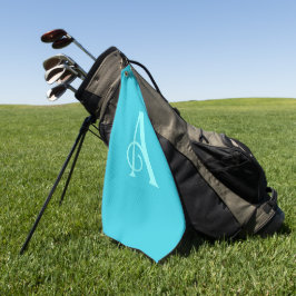 Toalla De Golf Monogram Modern Minimal Teal