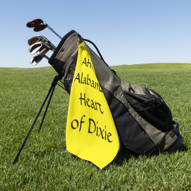 Toalla De Golf Monograma Alabama Corazón de Dixie (Verde)