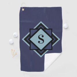 Toalla De Golf Monograma Azul Claro Azul Marino Diamante